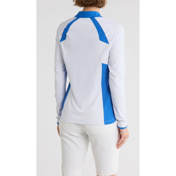 Penguin white and blue Colorblock Half Zip Polo Size L - Picture 2 of 8